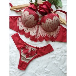 Conjunto Cropped Glamour Vermelho c/ Creme Chuvisco Conjunto Cropped Glamour Vermelho c/ Creme Chuvisco