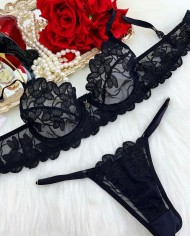 Conjunto Diva Império Preto com Dourado