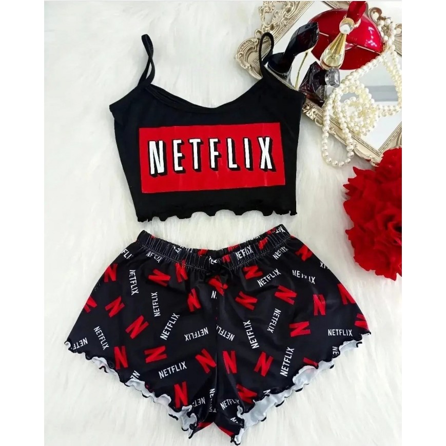 Pijama Virginia NETFLIX Preto