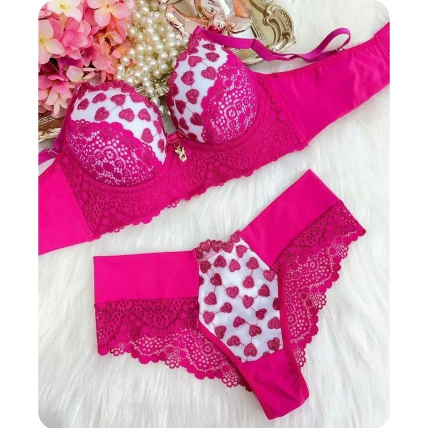 Conjunto Coração Império Rosa