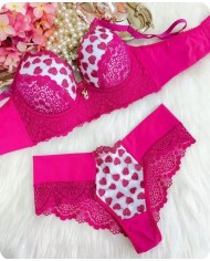 Conjunto Coração Império Rosa