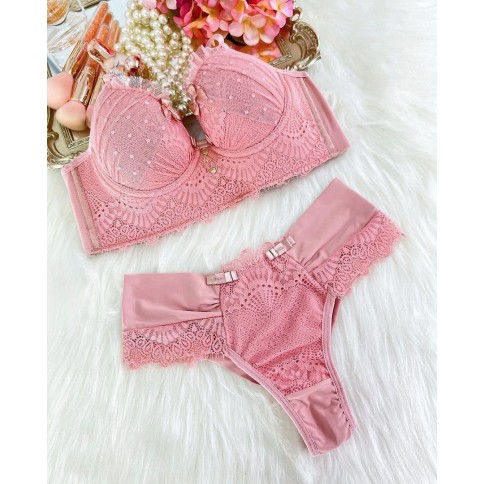 Conjunto Cristal  Rosa Conjunto Cristal  Rosa