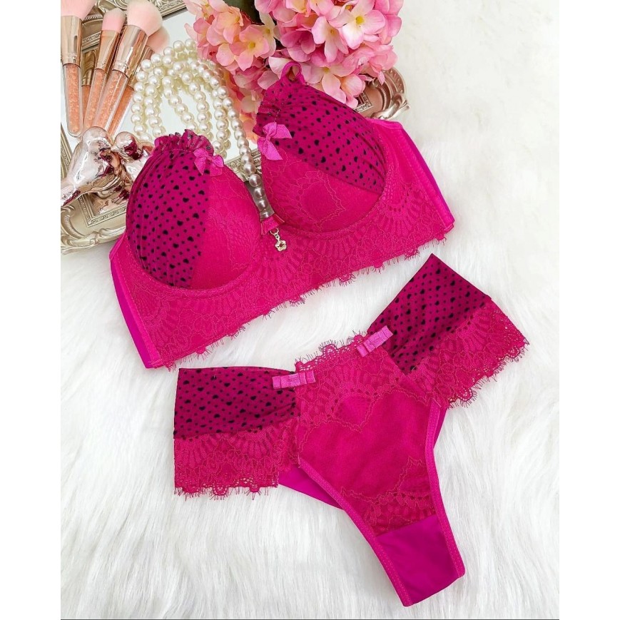 Conjunto Cristal  Rosa Pink