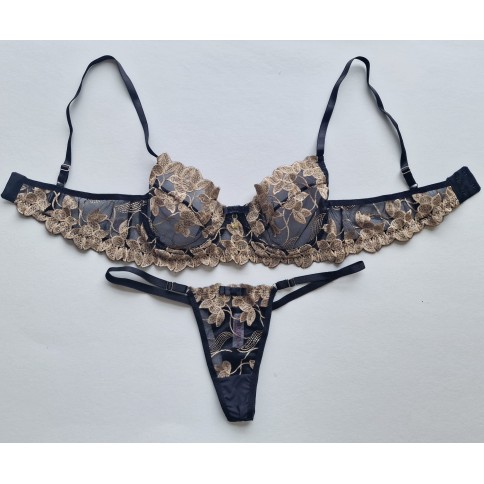 Conjunto Diva Império Preto com Dourado Conjunto Diva Império Preto com Dourado