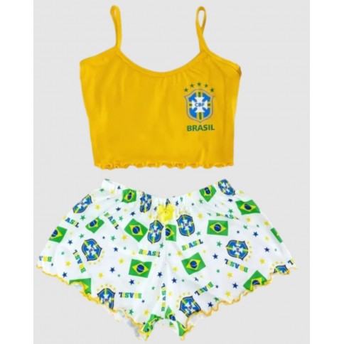 Pijama Virgínia Brasil CBF Pijama Virgínia Brasil CBF