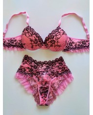 Conjunto Lacradora Império Rosa c/ Preto