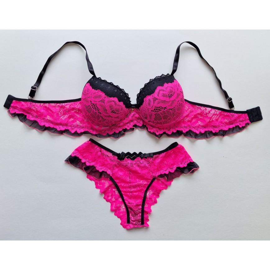 Conjunto Penélope Pink c/ Preto-Neon