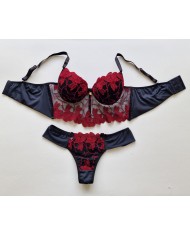 Conjunto Cropped Luxo Império Preto c/ Vermelho Conjunto Cropped Luxo Império Preto c/ Vermelho