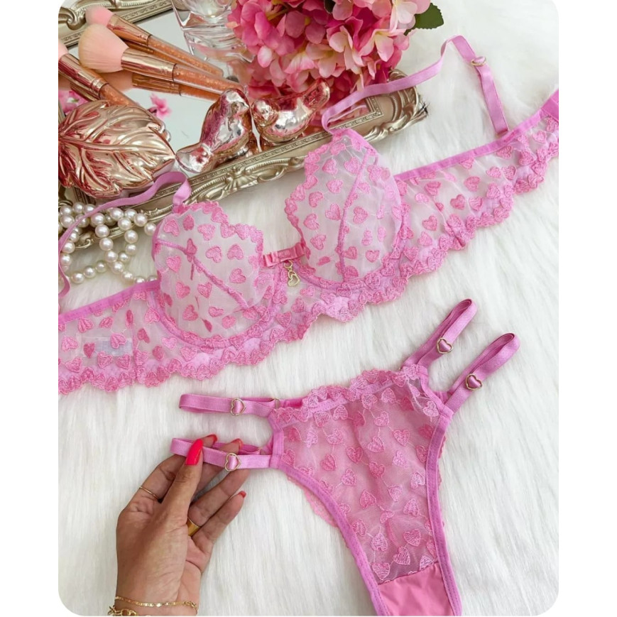 Conjunto Love Império Rosa Claro