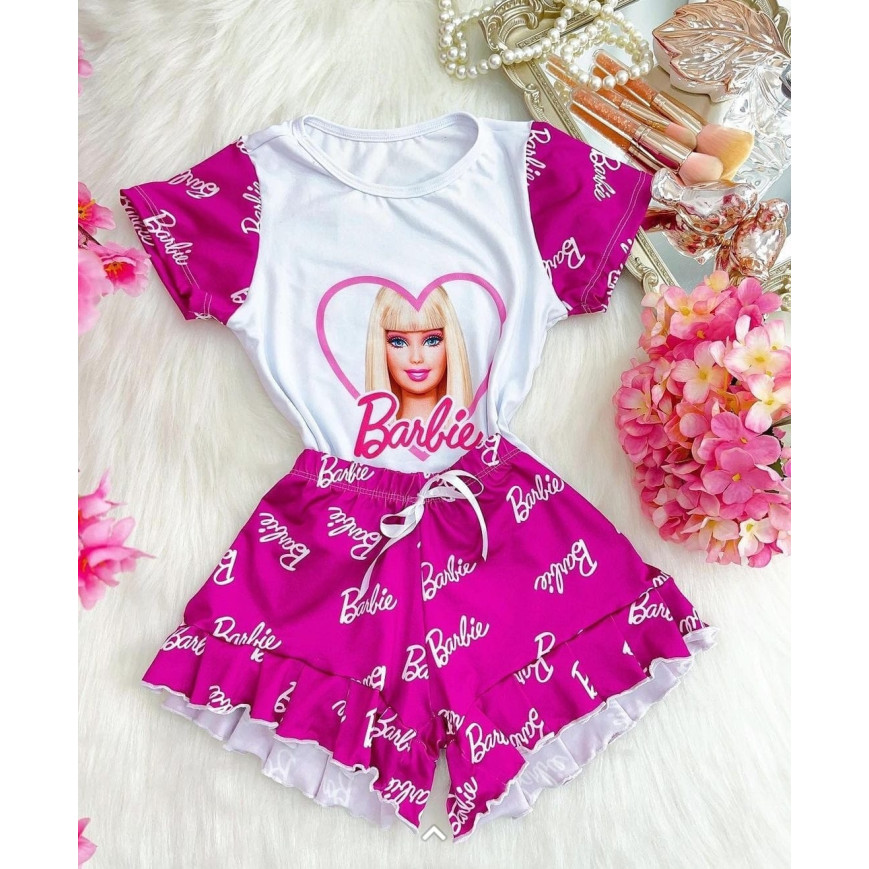 Pijama Infantil Barbie Roxo