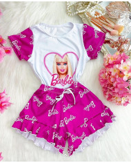 Pijama Infantil Barbie Roxo