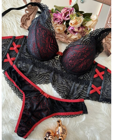 Conjunto Luara Preto C/Vermelho Conjunto Luara Preto C/Vermelho