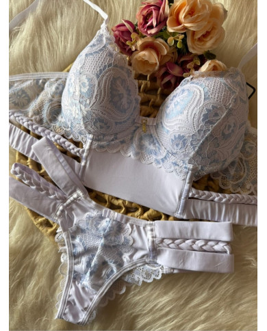Conjunto Rapunzel Branco C/Azul Claro Conjunto Rapunzel Branco C/Azul Claro