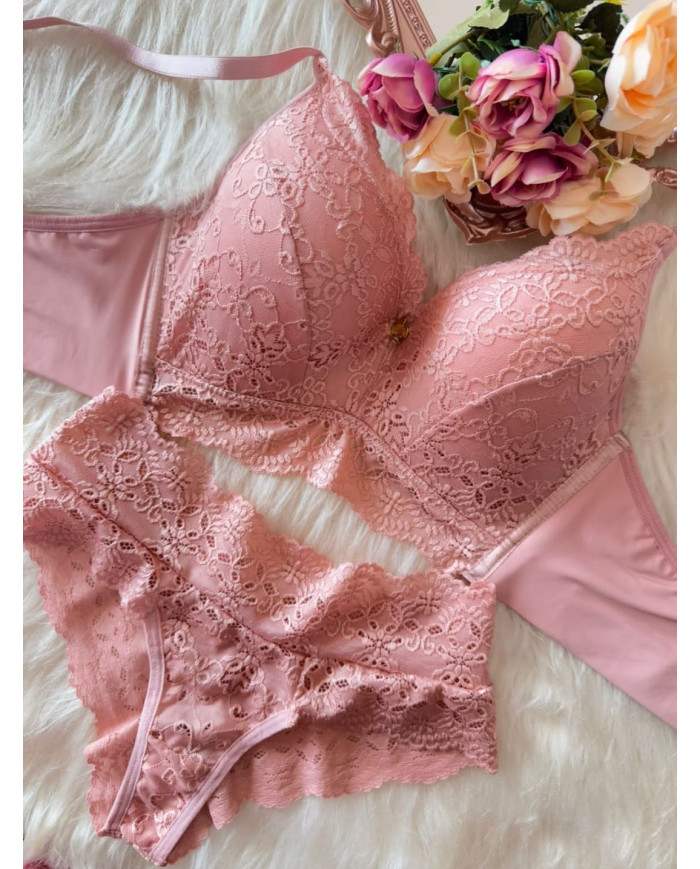 Conjunto Romance Rosa