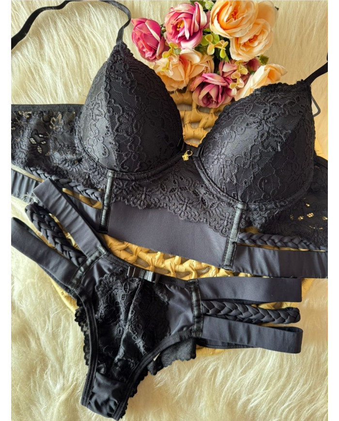 Conjunto Rapunzel Preto