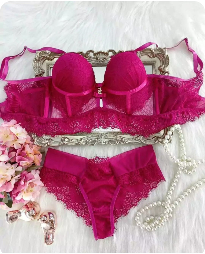Conjunto Safira Rosa Escuro