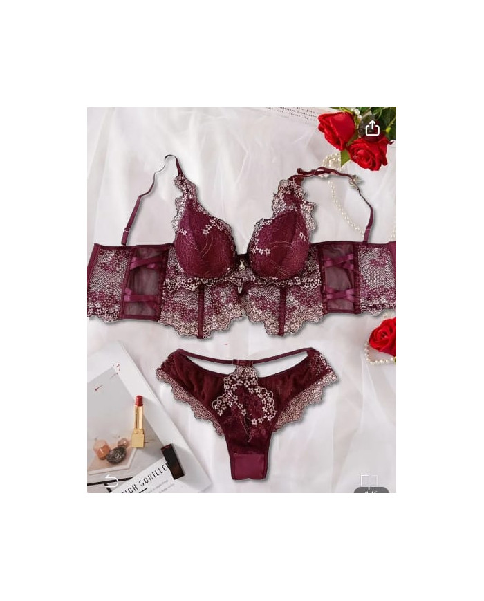Conjunto Luxo Império Bordeux
