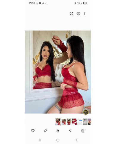 Lingerie Romance C/Saia Vermelho